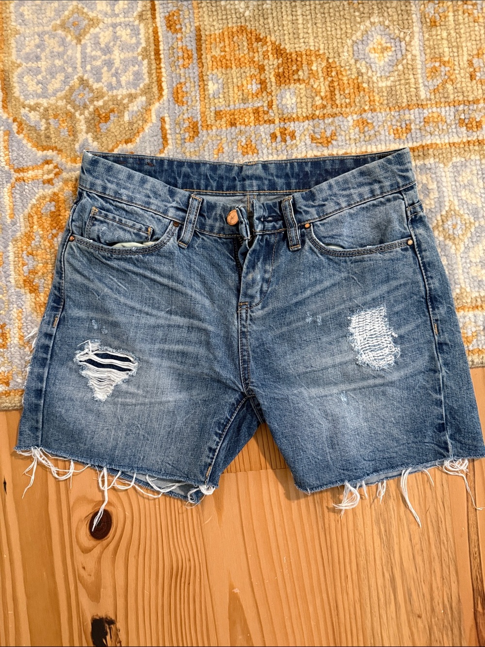 Blank NYC Distressed Denim Cutoff Shorts - Blue